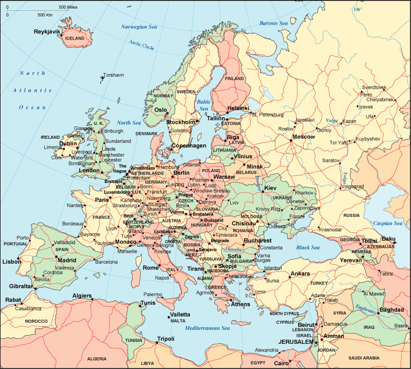Karta över Europa Länder Bild | Karta över Sverige, Geografisk, Fysisk