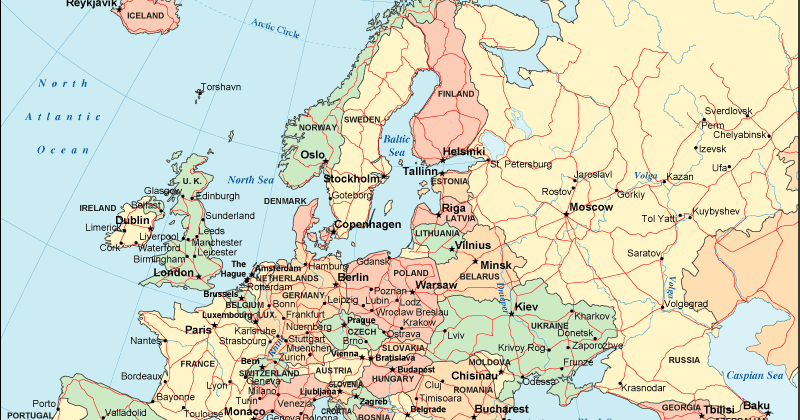 Karta över Europa Länder Bild | Karta över Sverige, Geografisk, Fysisk