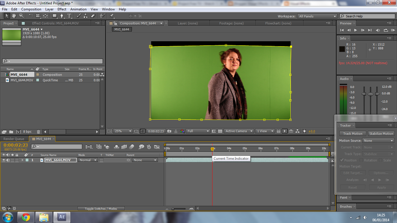 Visual Effects Task 3. Filming our own Green Screen and applying Special Effects.