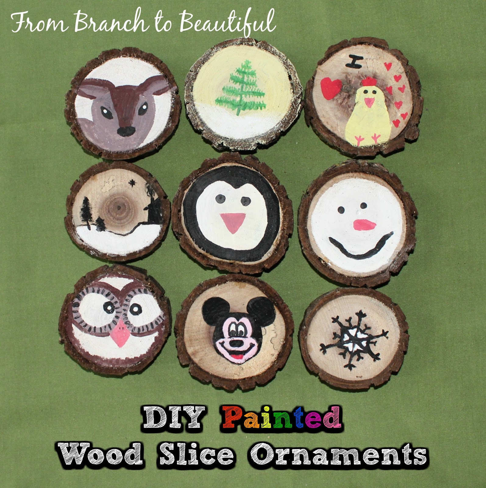 Easy Hand Painted DIY Wood Slice Ornaments – With Love, Melissa