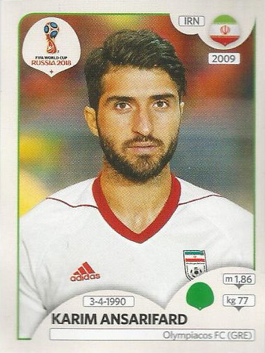 Panini WM 2018 World Cup Russia Iran Jalal Hosseini Sticker 177