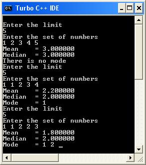 C program to find the mean,median and mode of a set of numbers | C Programs