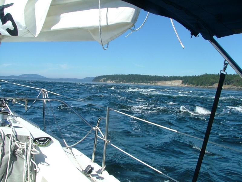 Fast water at cattle pass in the San Juan Islands