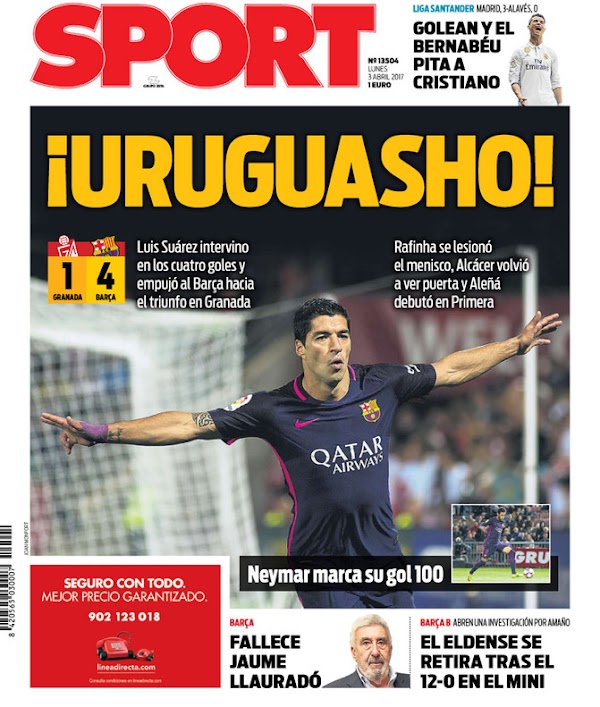 FC Barcelona, Mundo Deportivo: "¡Uruguasho!"
