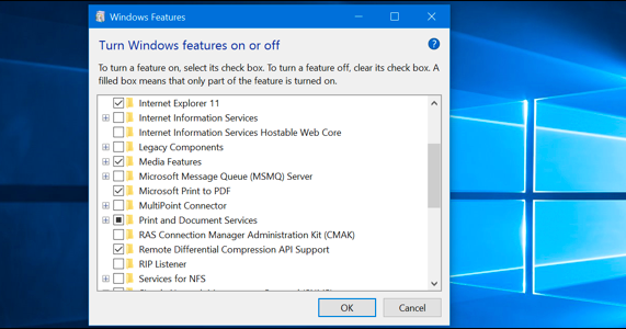 Windows 10'un "İsteğe Bağlı Özellikler" i Açıp Kapatma Nasıl Yapılır