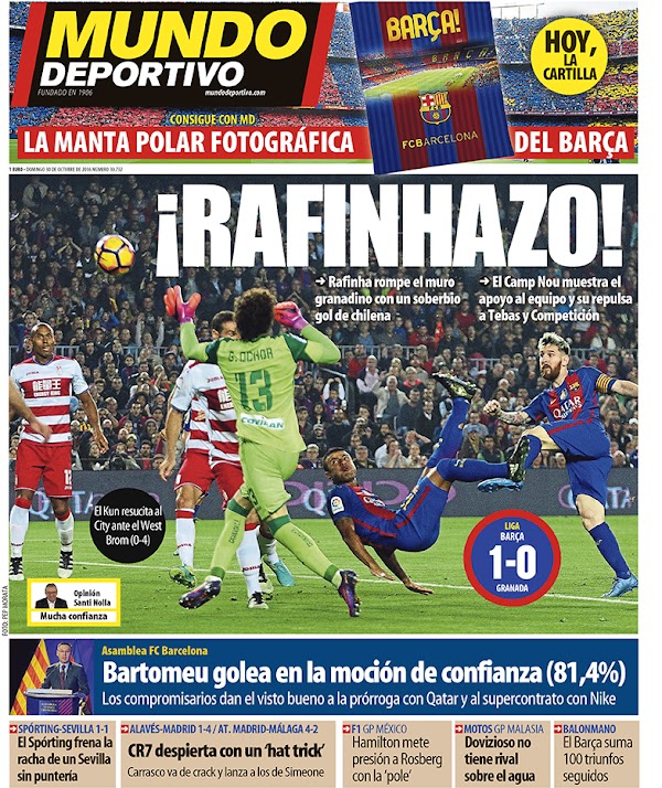 FC Barcelona, Mundo Deportivo: "¡Rafinhazo!"