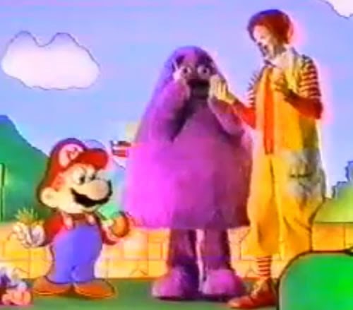 Propaganda do Mc Lanche Feliz em 1990. Apresentação da série de colecionáveis do Super Mario 3.