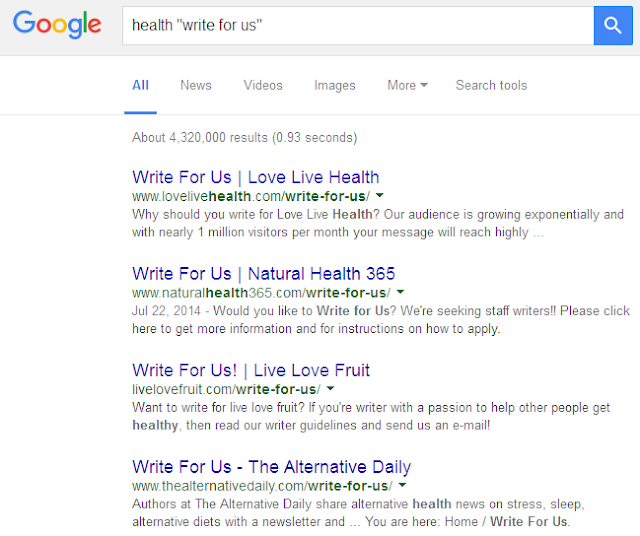 health "write for us" search results