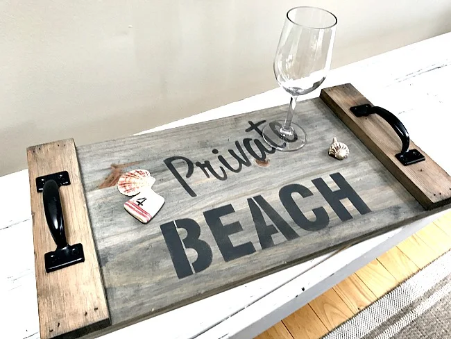 private beach sign tray