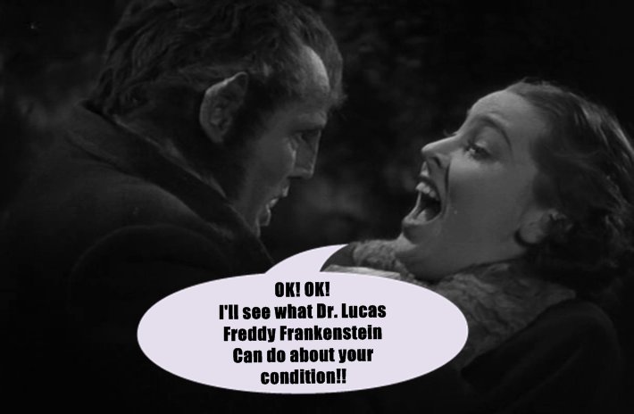 Retro Horror Pop / Dr. Lucas Freddy Frankenstein: funny horror cards by