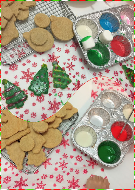 Holiday cookie decorating with kids