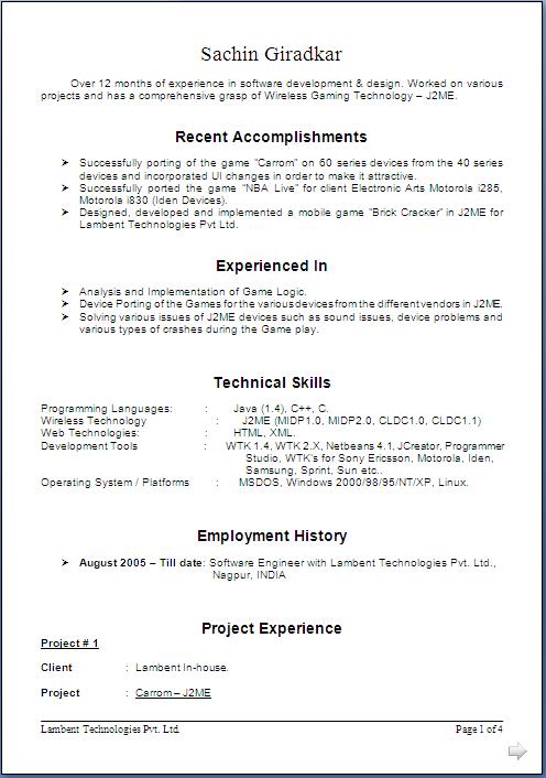 Resume Samples Templates