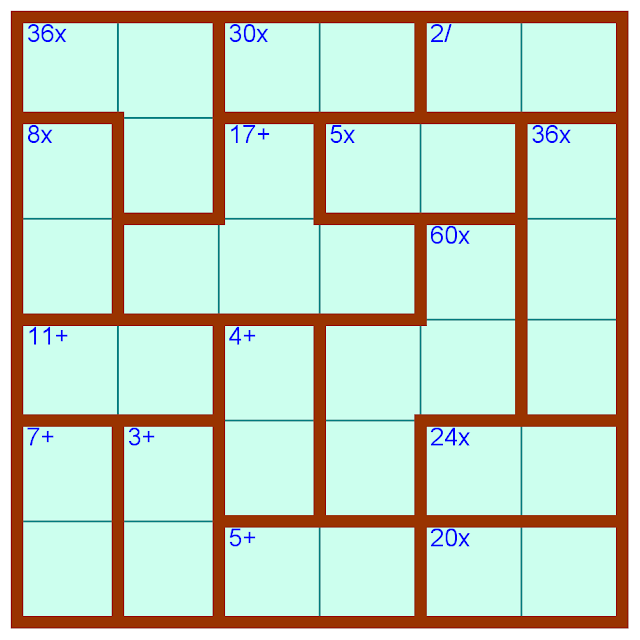 Kendoku Puzzle 6x6