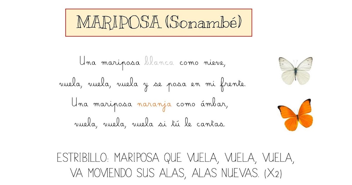 La clase de español de Ángela Canción Mariposa