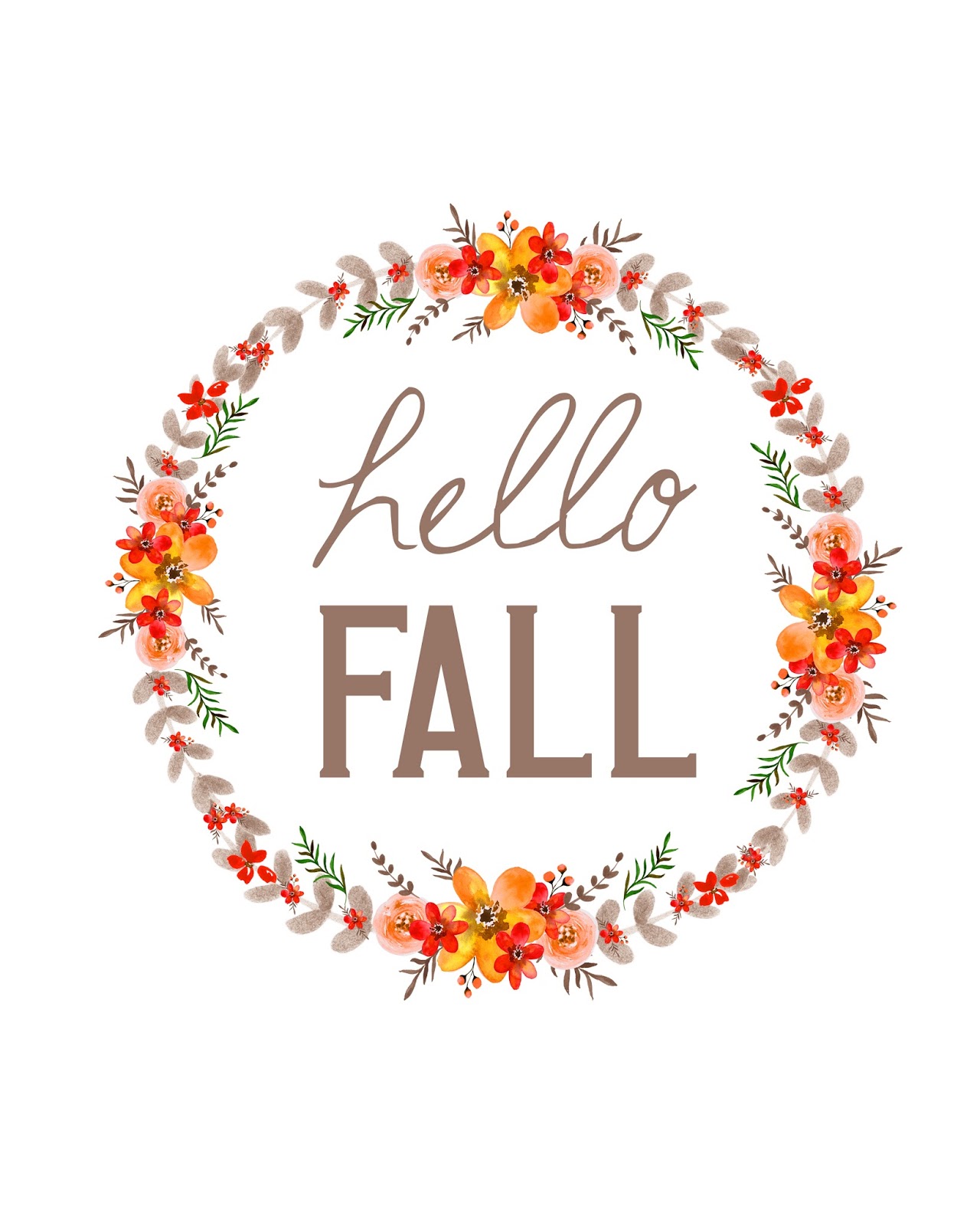 Hello Fall Printable Download