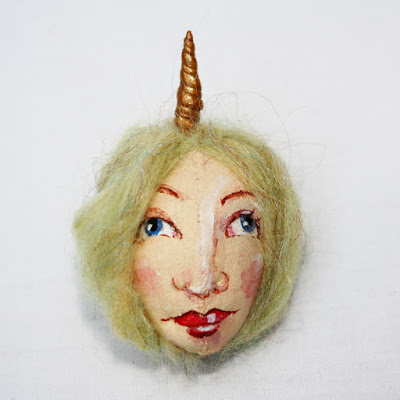 Unicorn art doll brooch Unicorn art doll brooch
