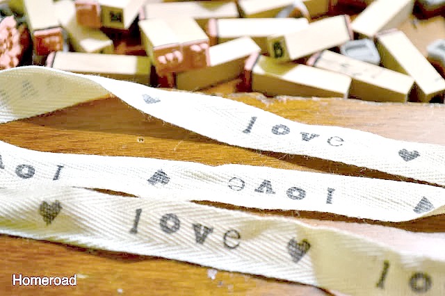 Love ribbon on cotton seam binding. Homeroad.net