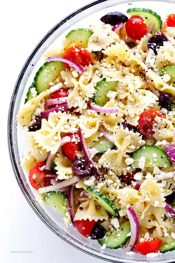 This Mediterranean Pasta Salad recipe is quick and easy to make, it’s tossed with a zesty lemon-herb vinaigrette, and it’s always a crowd-pleaser!