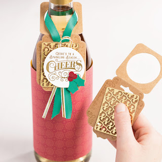 Stampin' Up! Here's to Cheers + Cheerful Tags Thinlit Dies easy gift packaging