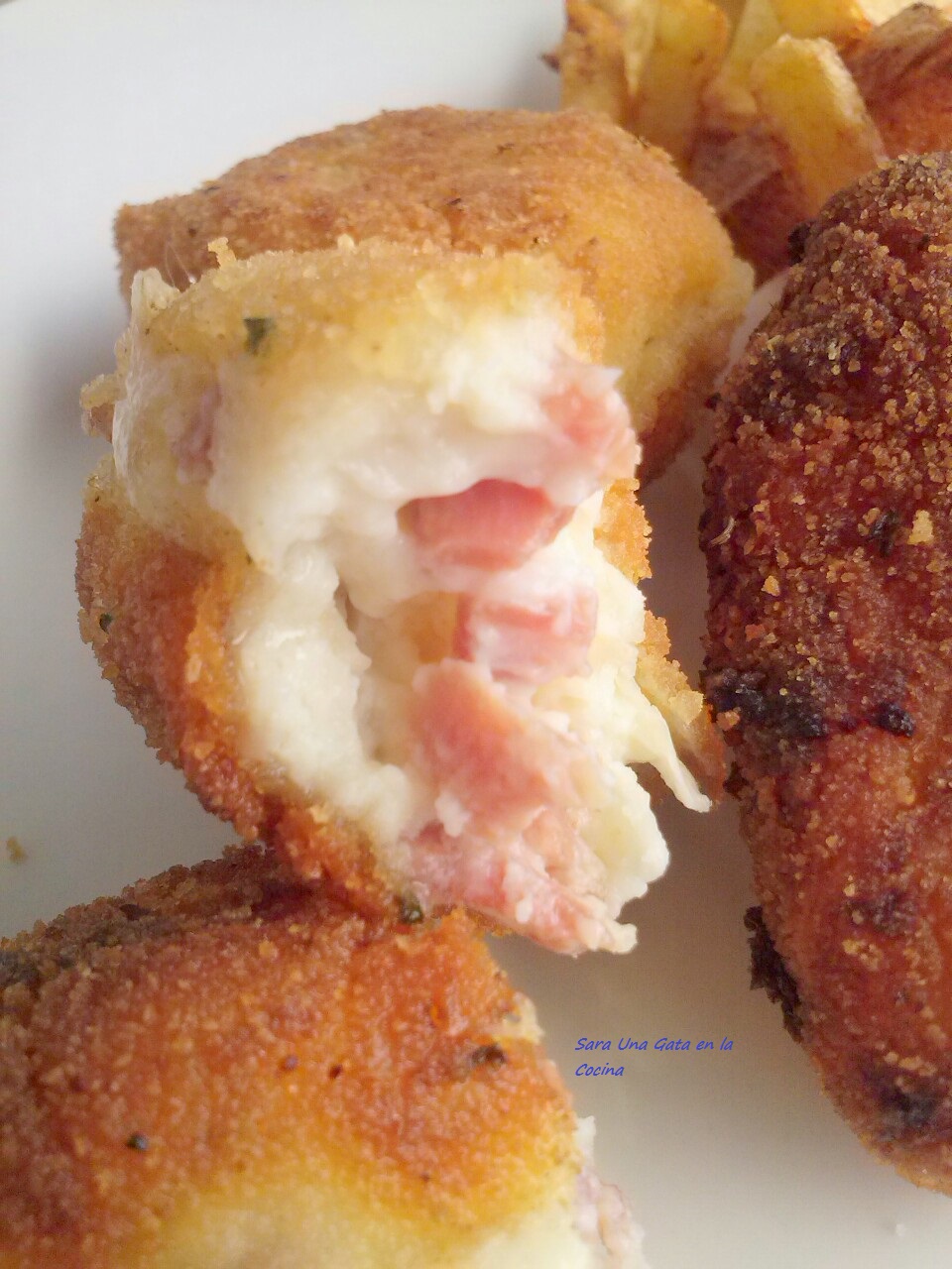 Una gata en la cocina Croquetas de jamón