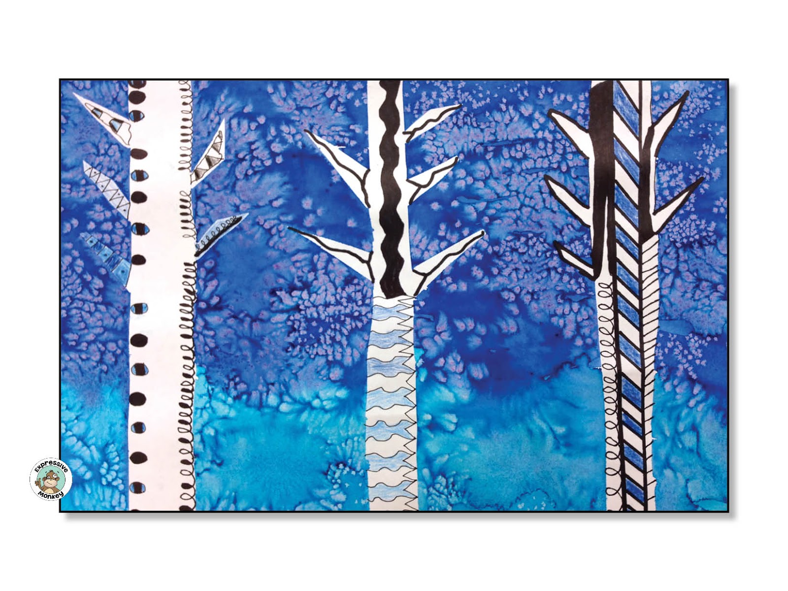 Zentangle Trees for Winter Expressive Monkey