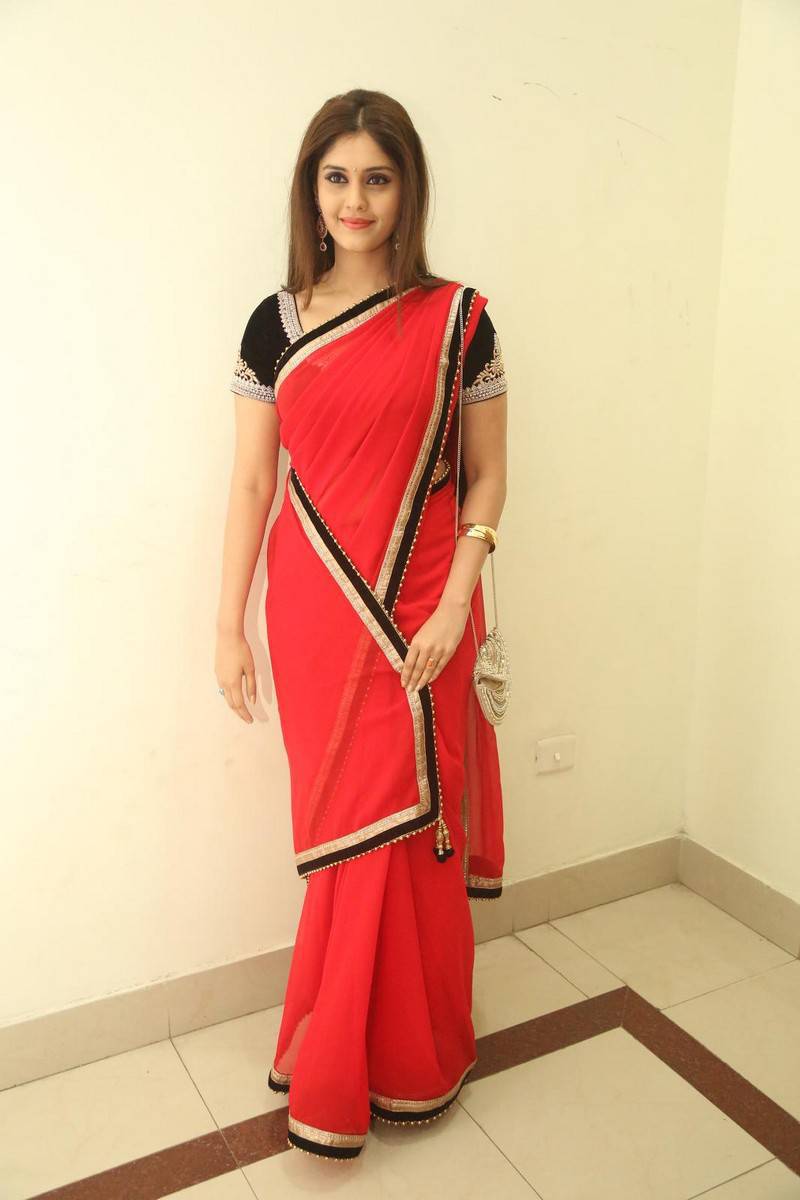 Surabhi Hot Photos In Red Saree
