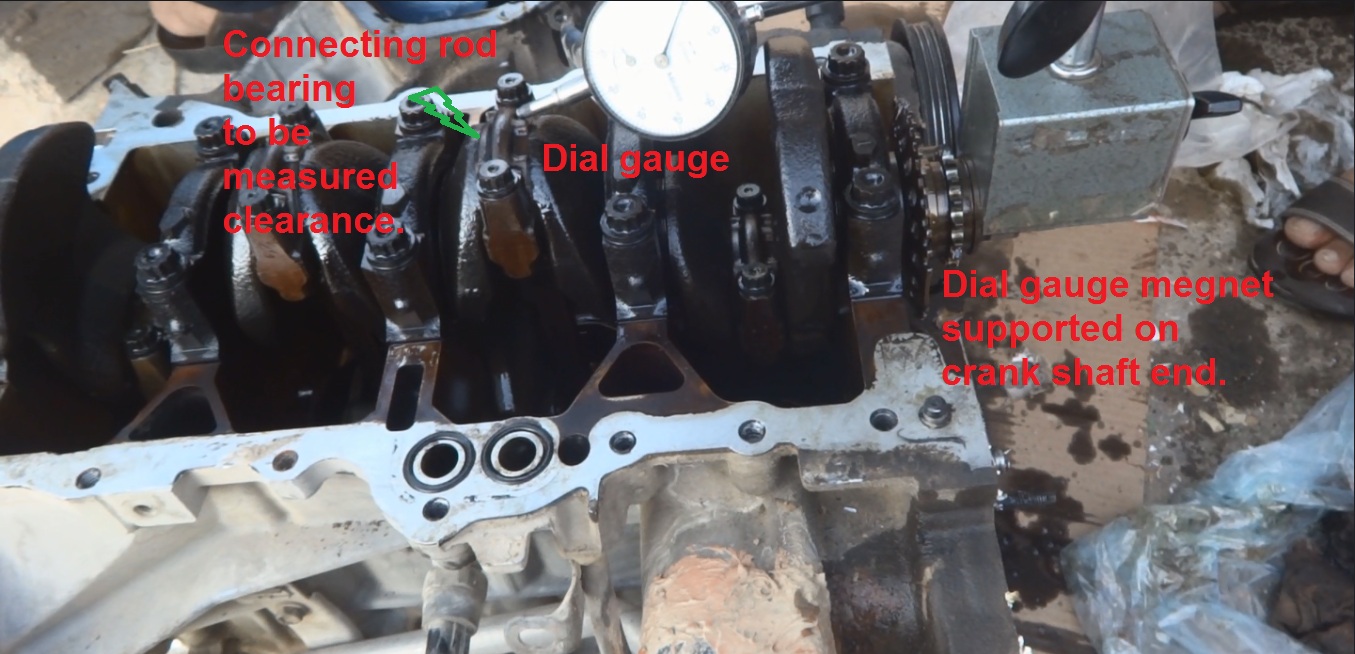Connecting rod thrust checking using dial gauge method Engineering