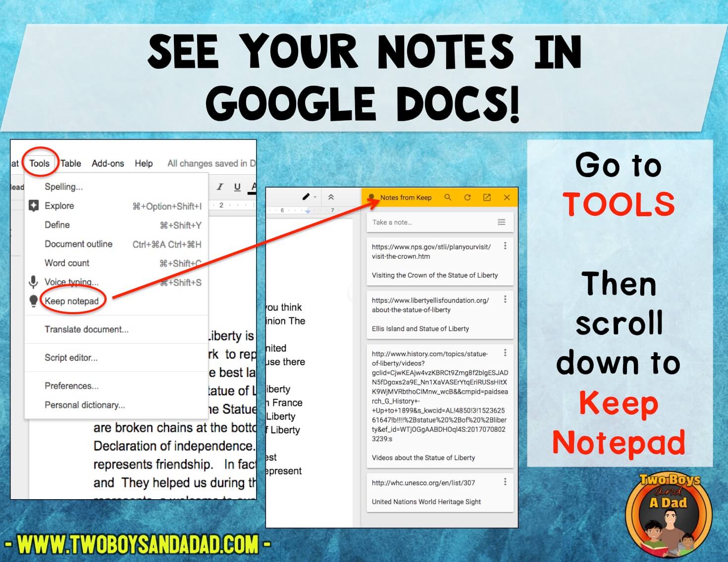 Notes in Google Docs