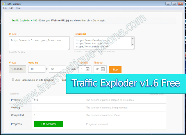 برنامج جلب الزوار ـ Traffic Exploder v1.6 Free