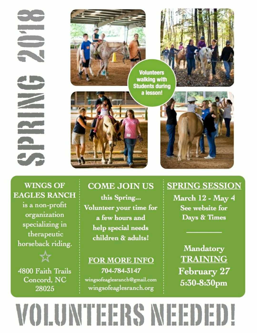 The Homeschool Gossip VOLUNTEER OPPORTUNITY (Ages 14+) Wings of Eagles