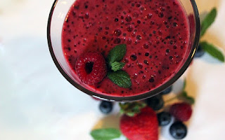 Batido de arándanos rojo