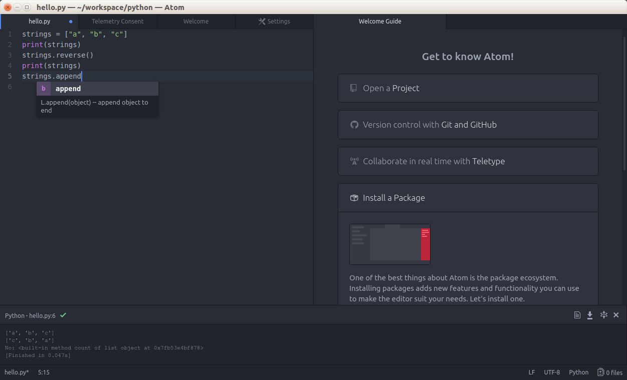 Magnus K Karlsson: Using Atom Text Editor for Python