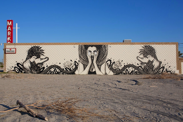 "Shesha Sand Storm" New Street Art Piece By Fin DAC and Angelina Christina in California. 1