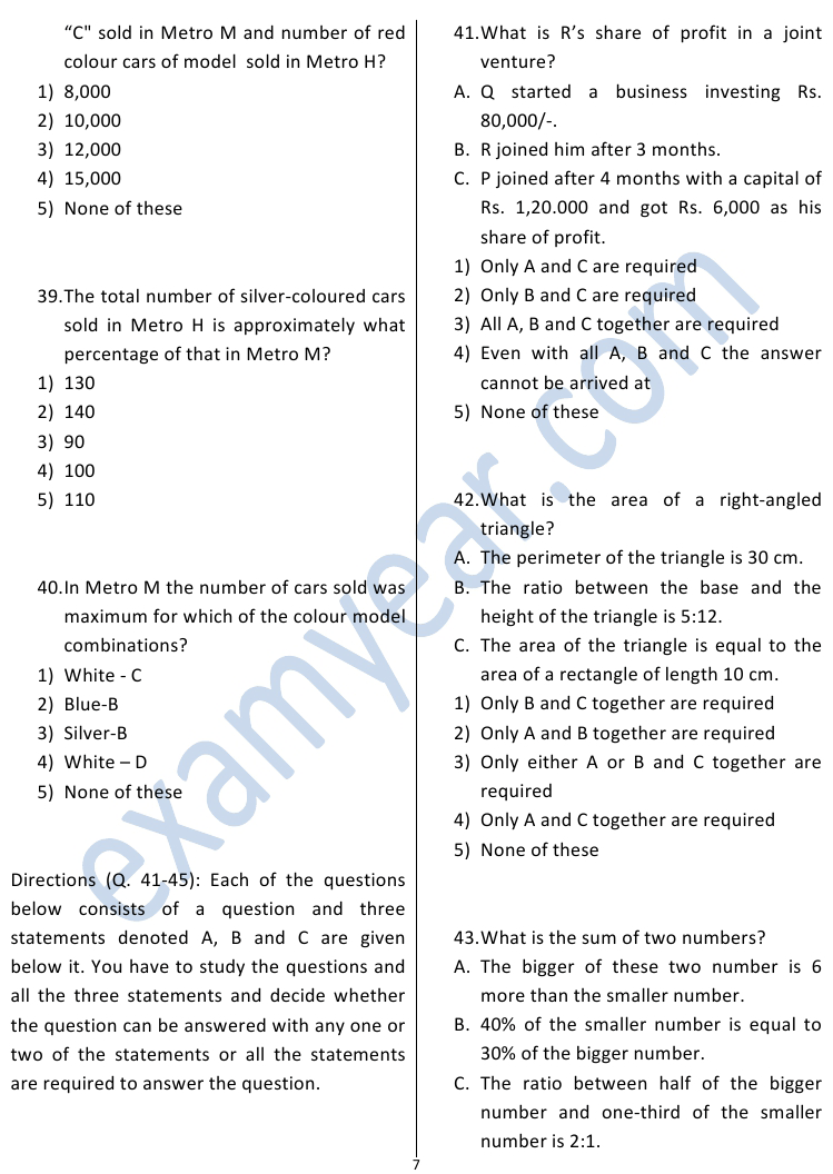 Previous year question paper of Union bank of India exam Previous year question paper of Union bank of India exam