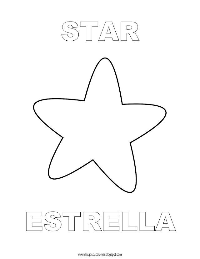 Dibujos Inglés - Español con E: Estrella - Star