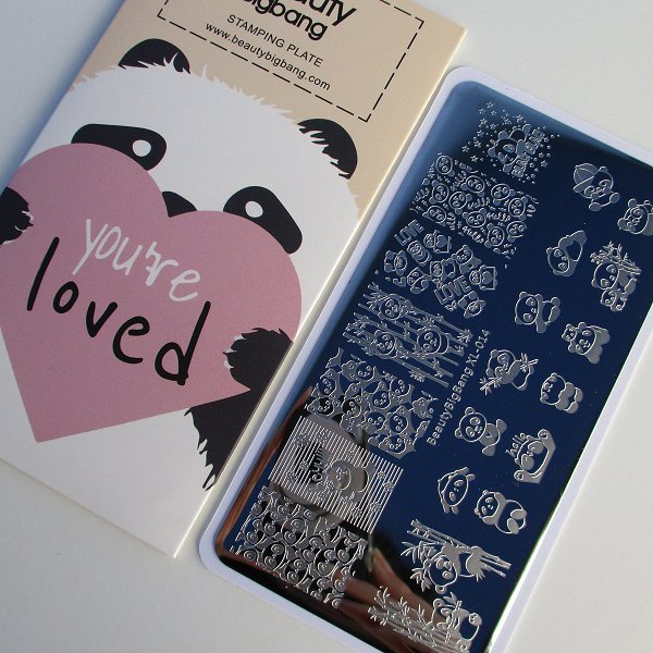 Panda Patter Rectangel Nails Stamping Plate Animal Series For Manicure BBXL-014