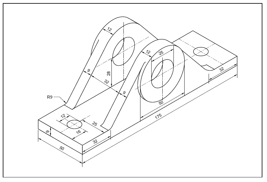 AutoCAD 3D Drawings with Dimensions for Practice