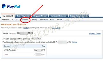 Cara Pindah Wang Paypal ke Akaun Bank Malaysia