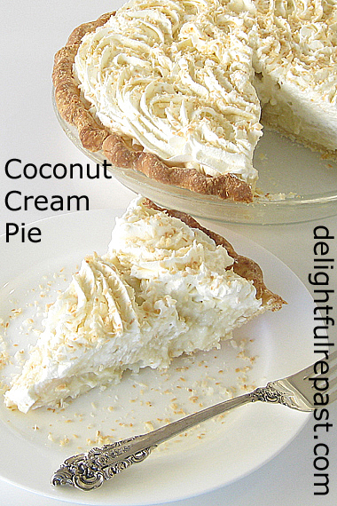 Coconut Cream Pie - Buttermilk Crust / www.delightfulrepast.com