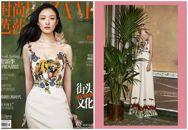 小S與倪妮撞衫gucci老虎洋 Gucci 2016 Pre-Fall Tiger Dress 3 Looks