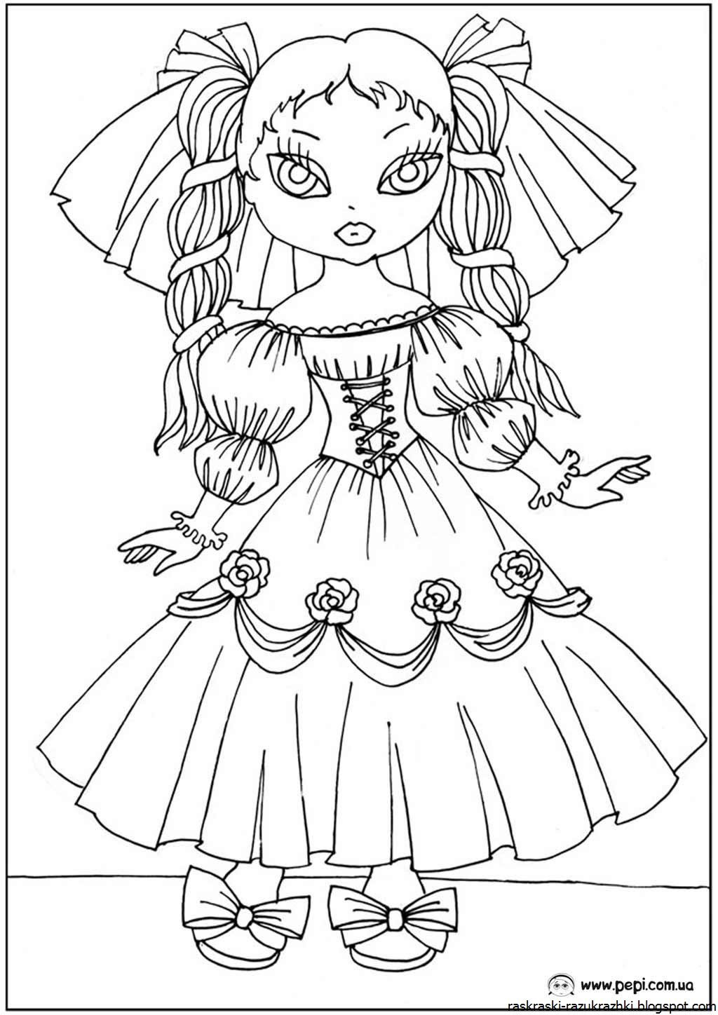 Раскраски Для Девочек Куклы Красивые