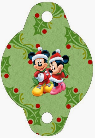 Minnie y Mickey Especial Navidad: Imprimibles Gratis para Fiestas. Esta es para poner en las pajillas = pajitas = popotes. Quedan así: