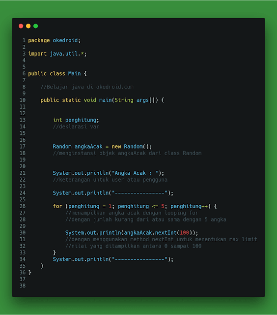 Contoh Program Angka Acak Random Java Contoh Program Angka Acak Random Java