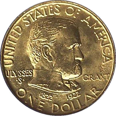Ulysses S. Grant Memorial gold dollar obverse - http://www.ulyssessgrant.org/