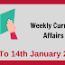 Weekly Current Affairs 8th To 14th January 2020