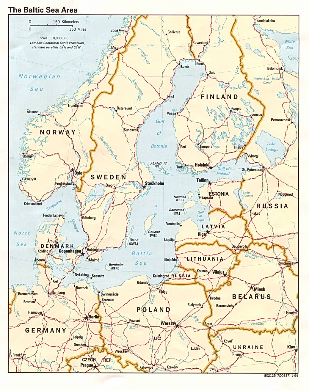Kaart Landen Noord-Europa: Kaart Noord-Europa, Scandinavië, Baltische  Landen, Groot-Brittannië