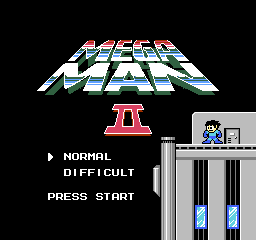 Pantalla de inicio de Mega Man 2, 1988, Capcom