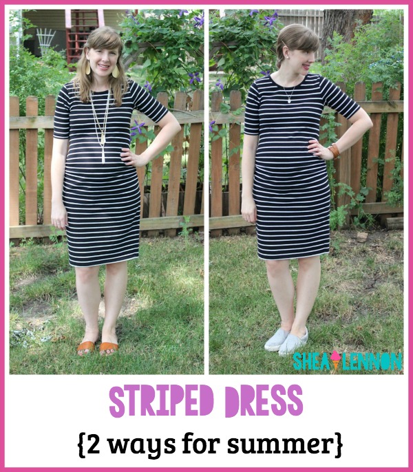 In hot weather the last thing you want is lots of layers. Here's how I style one versatile striped dress two ways for summer heat. 