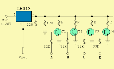 Programmable Power Supply using LM317 Circuit Diagram