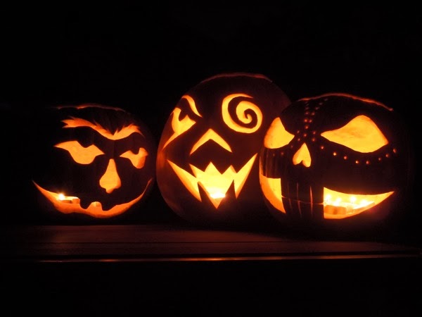 Carved Halloween Jack O' Lanterns